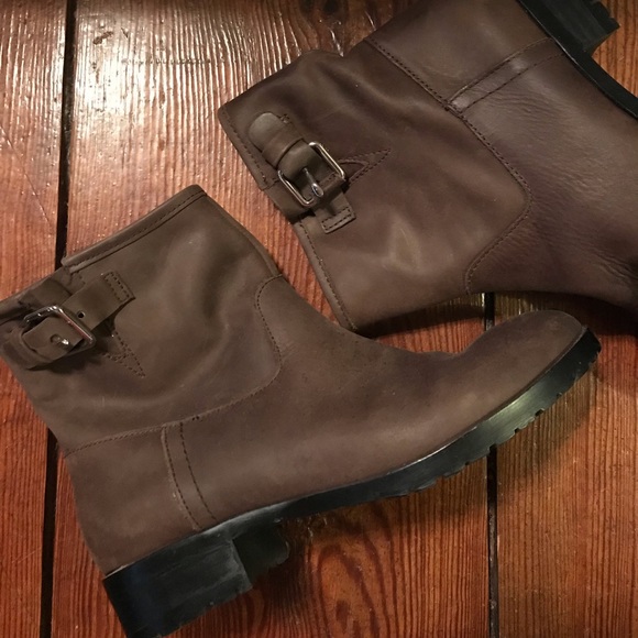 GAP buckle moto boot leather ankle boots - Picture 1 of 3